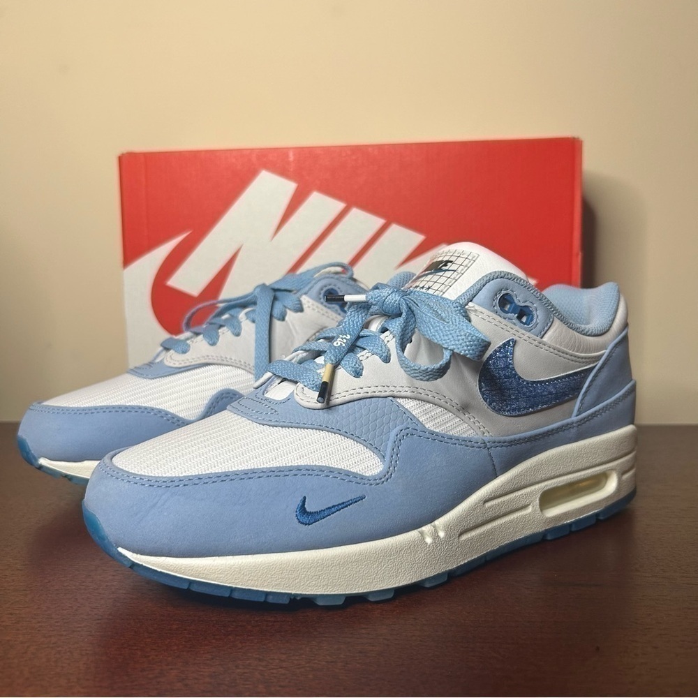Nike | Air Max 1 Premium Blueprint, Size 9.5, Air Max Day Light Blue - Picture 2 of 13